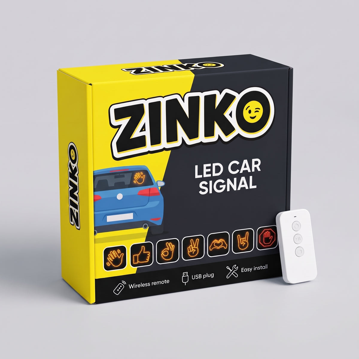 Zinko σινιάλο LED πίσω τζαμιού, κουτί με πορτοκαλί φως